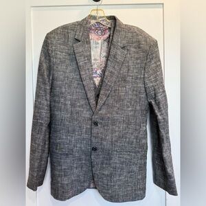 Bespoke men’s grey linen three-piece suit